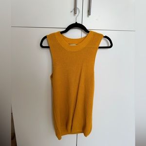 Yellow gold knit sweater tank